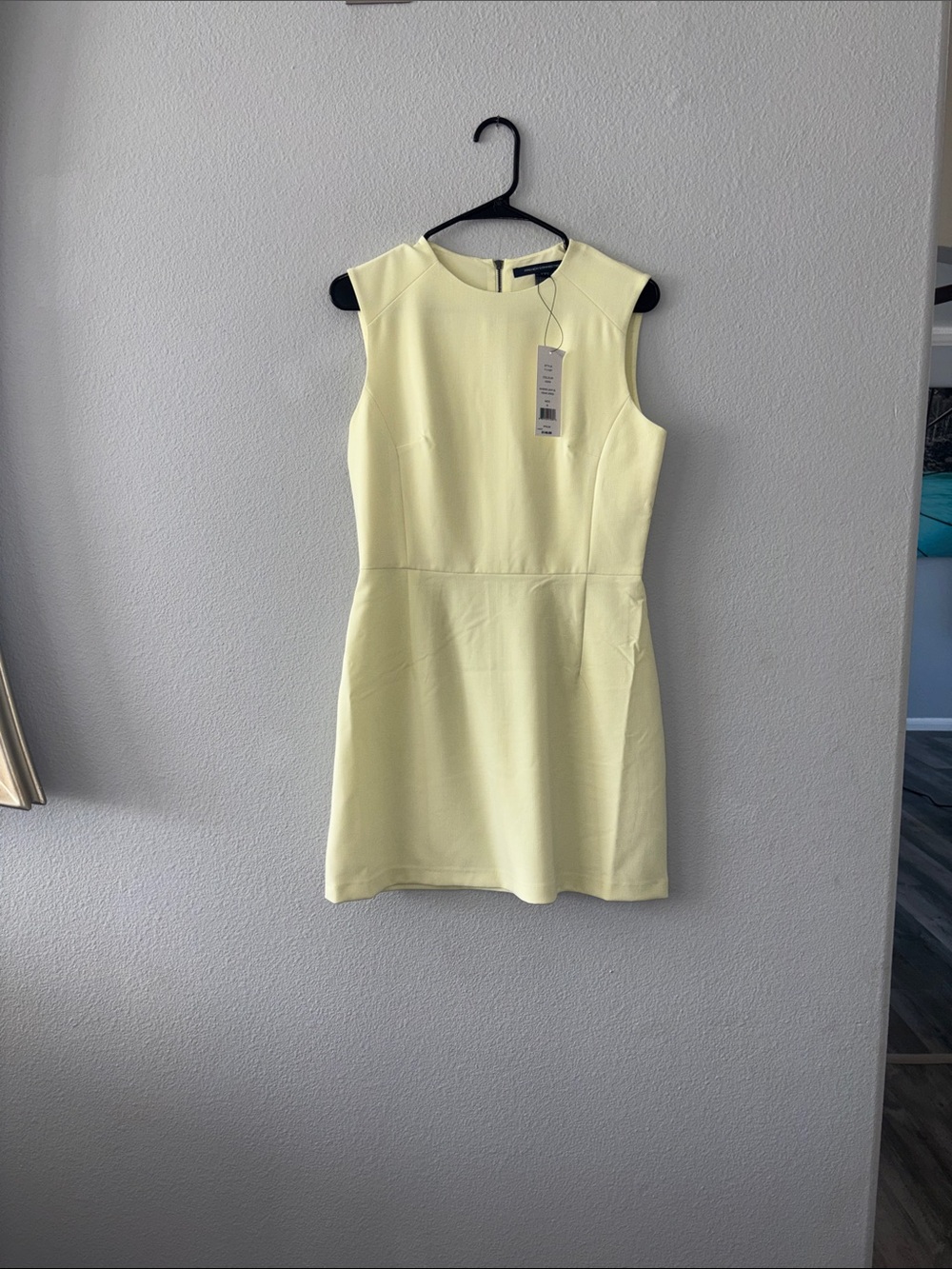 French Connection Sleeveless Sheath Dress - Pale Yellow